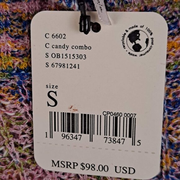 Free People Size Small Blair Candy Combo Mock Neck Sweater CottonLinen Blend NWT - Picture 8 of 12